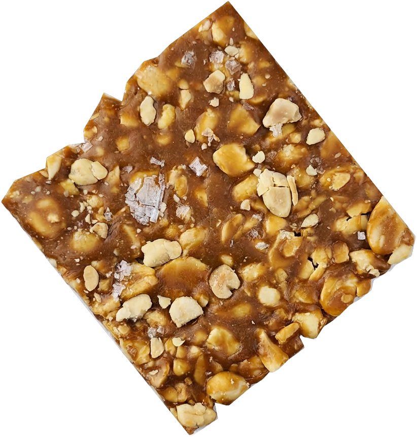 Peanut brittle pieces and nuts